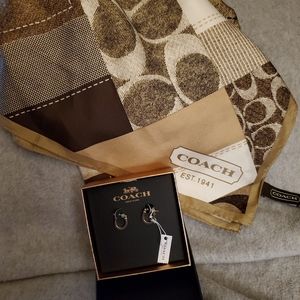 Coach scarf and earrings